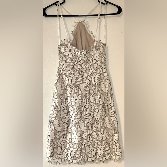 LuLu’s Delicate Darling Beige and Ivory Lace Bodycon Dress - Picture 6 of 8